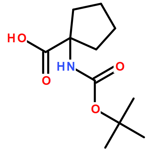 Boc-1-氨基環戊烷羧酸|35264-09-6結構式